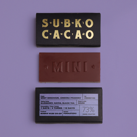 Terroir (73% Dark): Subko VLGE Co-op, West Godavari, Andhra Pradesh (Single Origin Dark Chocolate)