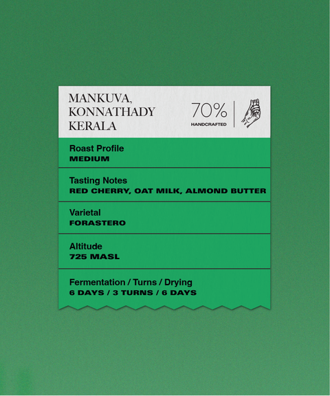 Terroir (70% Dark): Mankuva, Konnathady, Kerala (Single Origin Dark Chocolate)